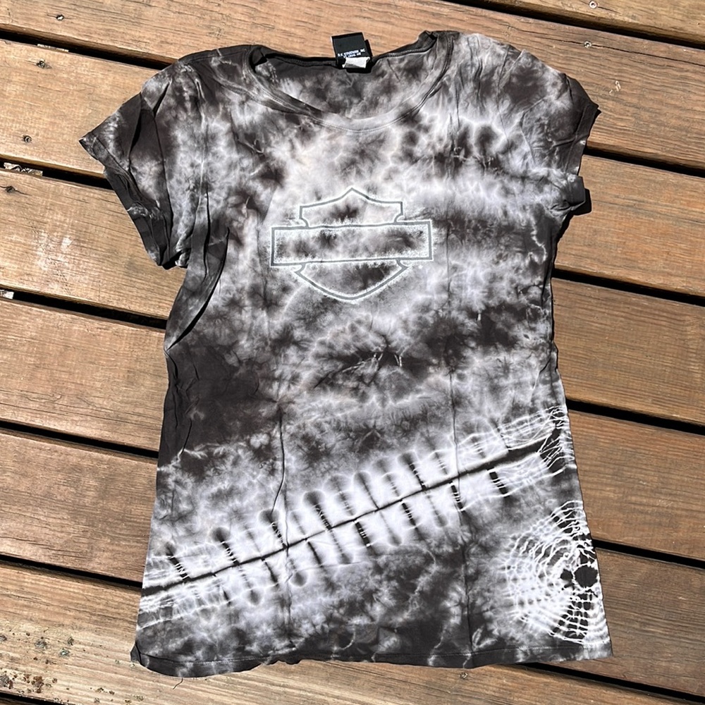 vintage tie dye harley davidson tee